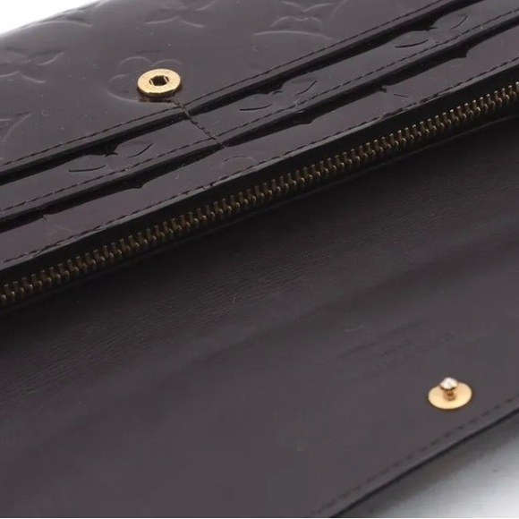 Louis Vuitton Vernis Portefeuille Sarah Wallet Deep purple Wine color M93524 - Picture 6 of 11